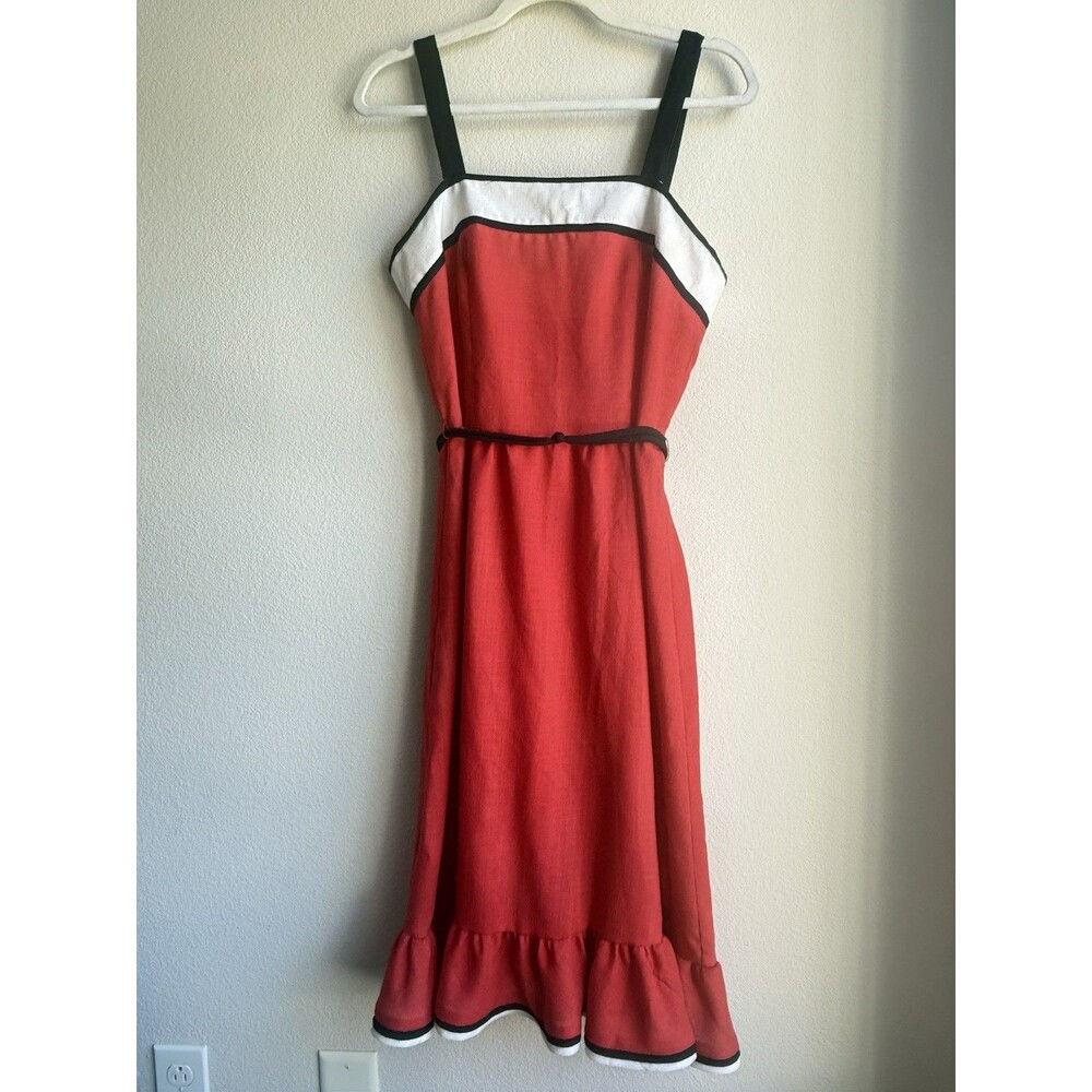 VTG Late 1960s 70’s Mod Colorblock Sundress Retro Hostess Midi Resort Dress - Picture 2 of 16